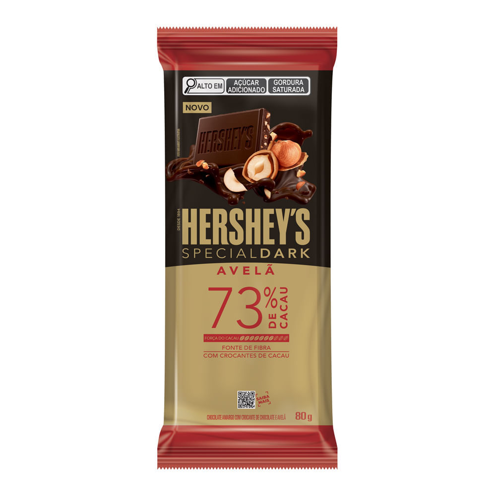 Chocolate Hershey's Special Dark Avelã 73% de Cacau 80g