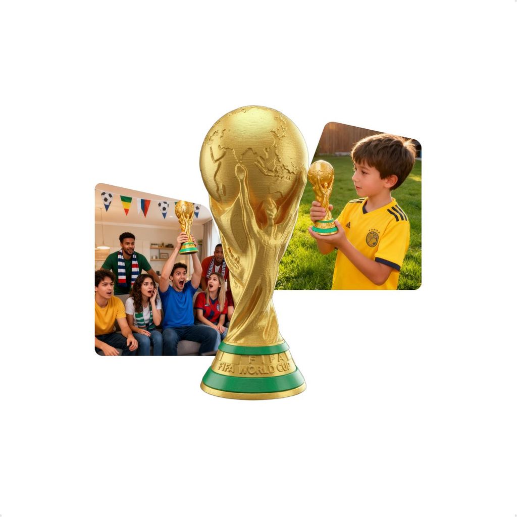 Taça Copa Do Mundo Réplica Dourada Troféu Decorativo Enfeite Para Casa Sala Festa Futebol