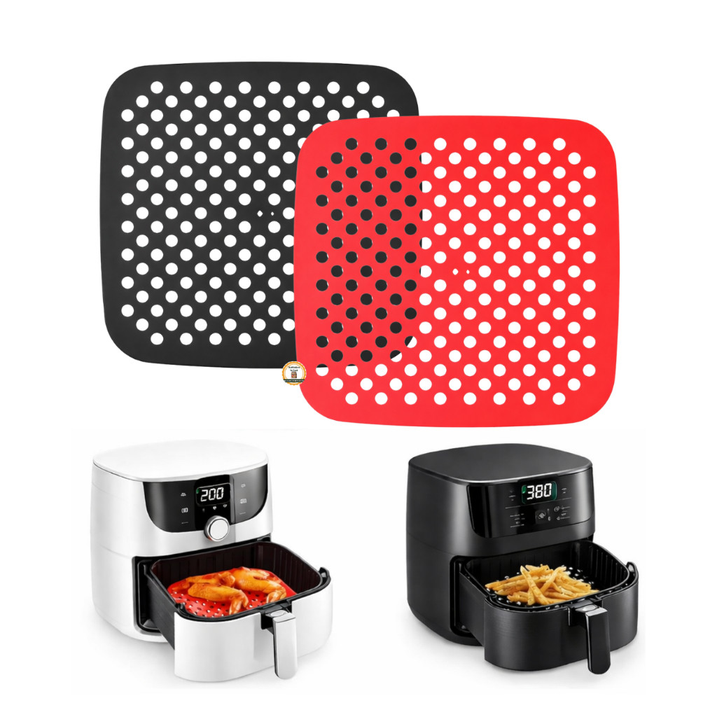 Forro Tapete em Silicone Para Air Fryer 19cm Fritadeira Elétrica QUADRADO Multiuso Universal