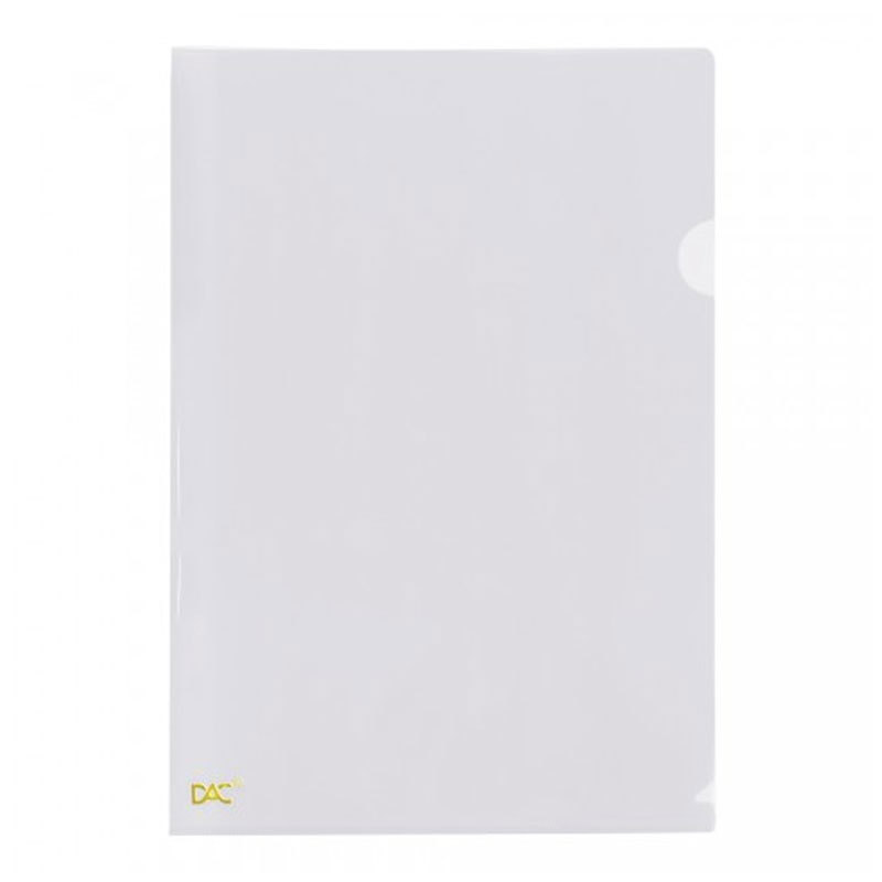 Pasta em L ofício Cristal 041PP-CR pacote com 10 unidades Dac