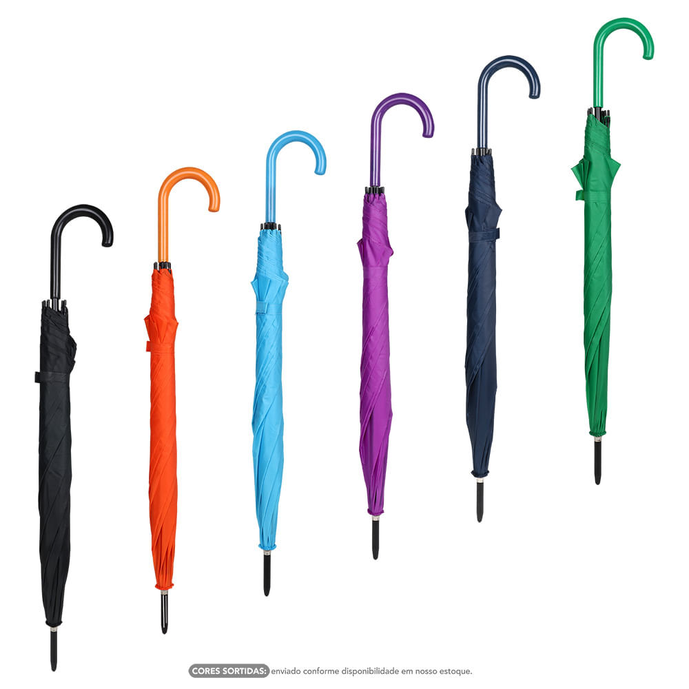 Guarda-Chuva Automático Exclusive 1,20m Cabo J Cores Sortidas Bel em Oferta na Shopee