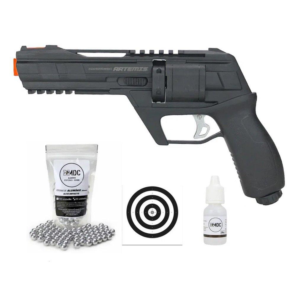 Revólver Pressão HDR CO2 CP300 .50 Artemis+Esferas+Alvo+Oleo em Oferta na Shopee