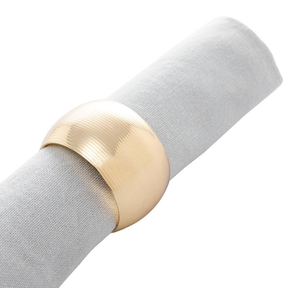 4 Anéis para Guardanapo Lyor Circle de Aço Dourado em Oferta na Shopee