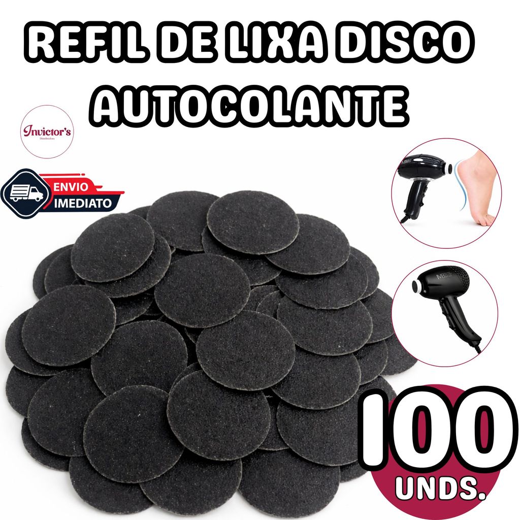 Kit 100 Refil Lixa Disco Moeda Pedicure Adesiva - 100 unidades em Oferta na Shopee