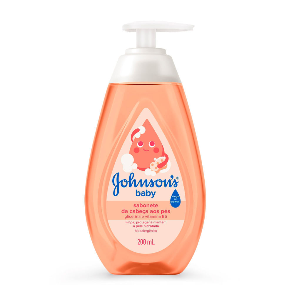 Sabonete Líquido Johnson's Baby Glicerina da Cabeça aos Pés 200ml em Oferta na Shopee