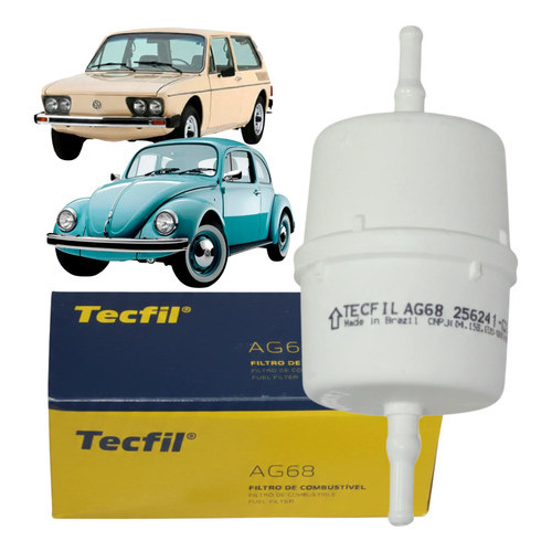 Filtro de combustível Universal Para Carros Carburados Gol Fusca Brasilia Kombi Parati Uno Escort Saveiro