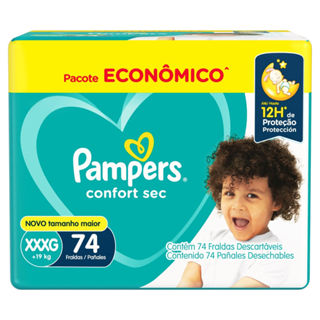 Fralda Descartável Pampers Confort Sec Max XXXG 74 Unidades em Oferta na Shopee