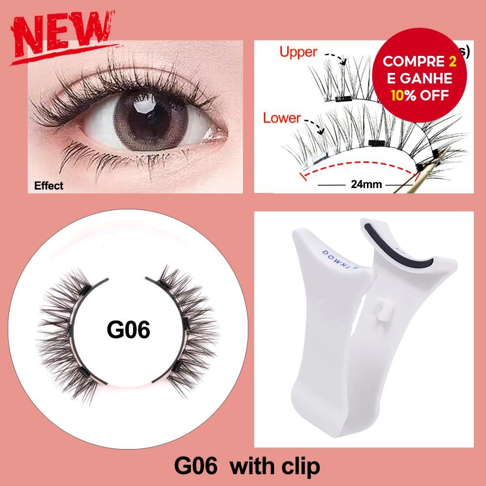 4Pçs (1 Par) Cílios Postiços Magnéticos 3D Clip Reutilizáveis à Prova D'Água Sem Necessidade de Cola em Oferta na Shopee