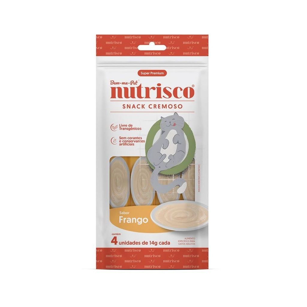 Petisco Cremoso Snack Nutrisco para Gatos Sabor Frango 56g