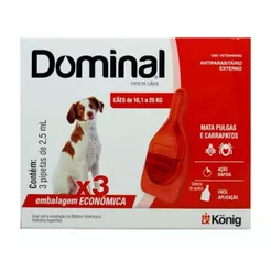 Dominal Pipeta Para Cães de 10,1 a 25 Kg 3x Pipetas de 2ML
