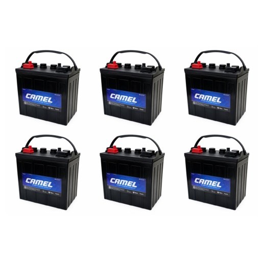 Kit 6 un Bateria Tracionaria 8v 170ah Carrinho De Golfe Camel Esquerdo
