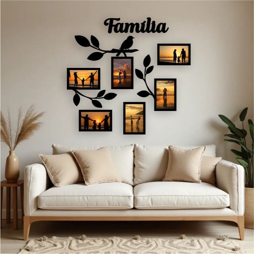 Quadro Porta Retrato Parede Decorativo MDF 10x15 Árvore Molduras Foto Família em Oferta na Shopee