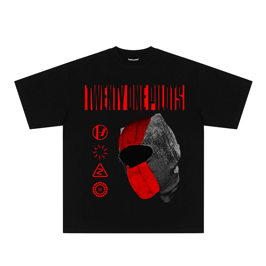 Music.Soul Camiseta Twenty One Pilots Banda Oversized Algodão Puro Retrô Americana Confortável Estilosa Divertida Casual