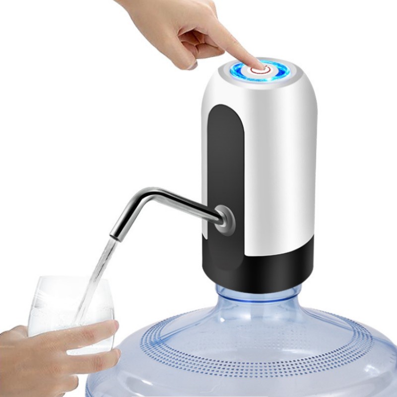 Bomba para Galao de Agua Eletrica Recarregavel Portatil Dispositivo de Sucçao Plastico ABS Inox Bivolt