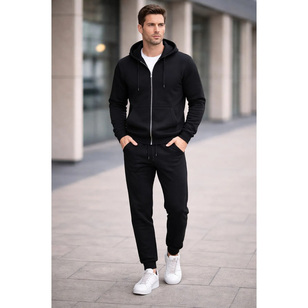 Conjunto Moletom Masculino Aberto Com Zíper E Capuz 2732 em Oferta na Shopee