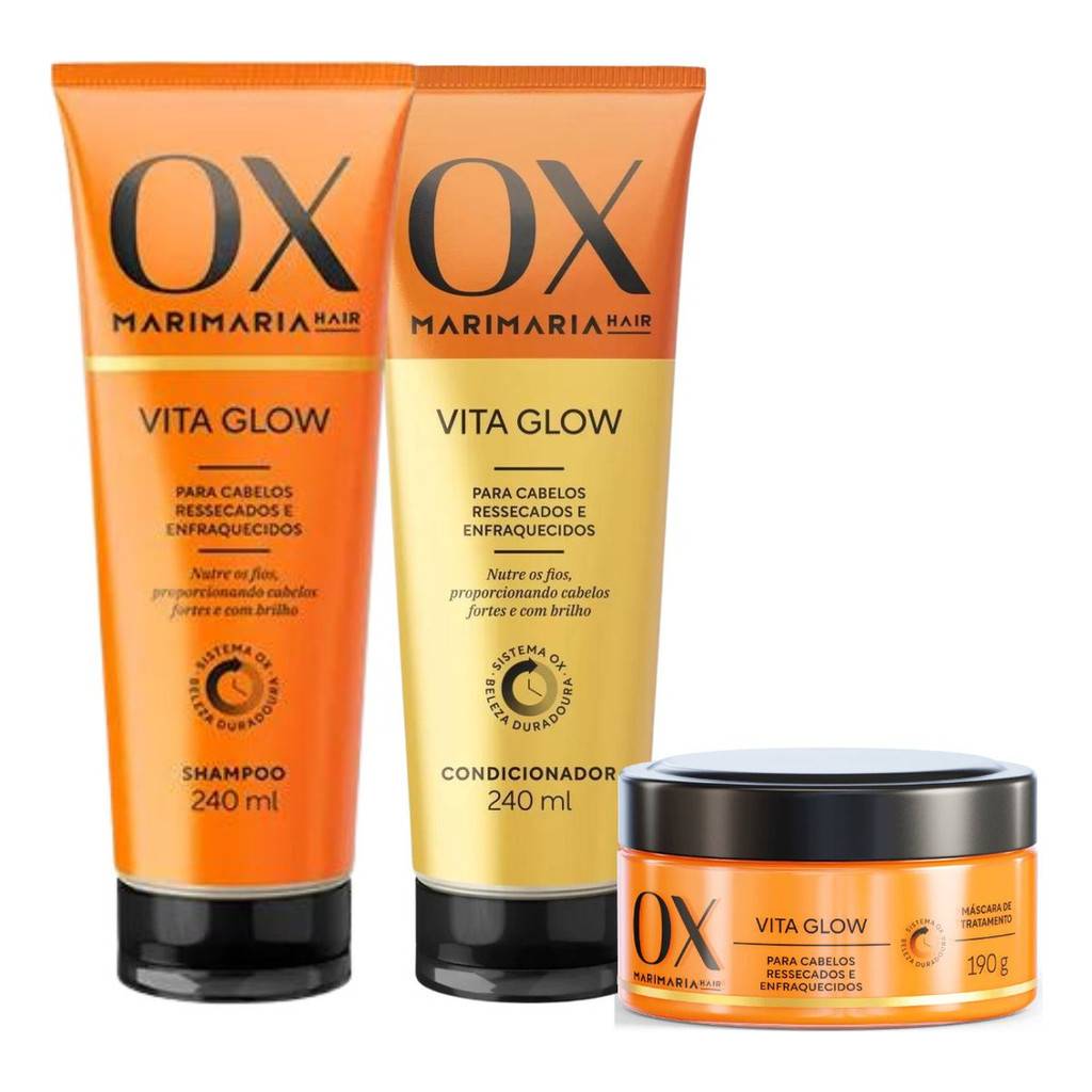 Kit Tratamento Capilar OX Mari Maria Vita Glow - Nutrição e Brilho (3 Itens)