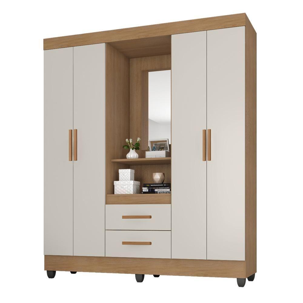 Guarda Roupa Casal Capela Lite Nature Off White - Móveis Leão