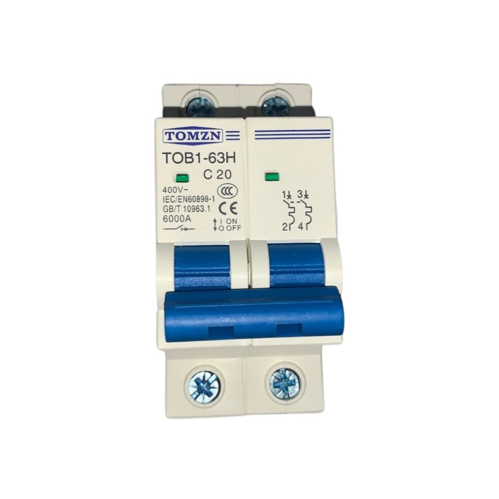 Disjuntor Tomzn Tob1-63h C20 Bipolar - cod G22