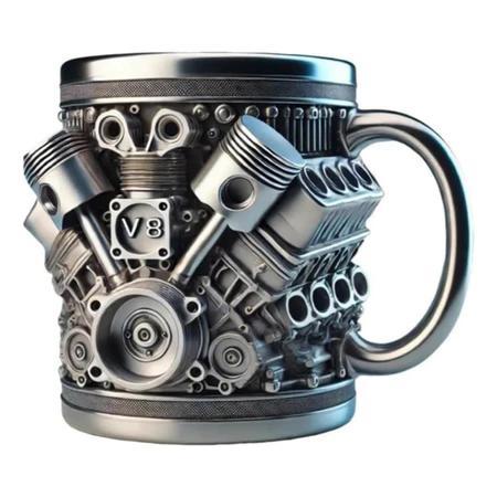 Caneca de Aço Inox Com Motores V8 Xicará Para Café Com Alça Amantes de Carros Copo Mecânico em Oferta na Shopee