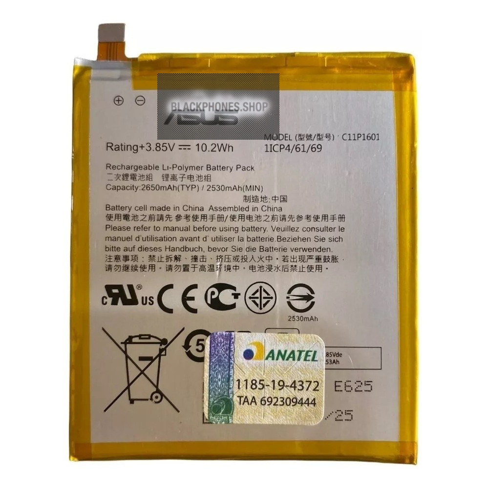 Bat3ria modelo compatível C11P16 para Asus Zenfone 3 ZE520KL