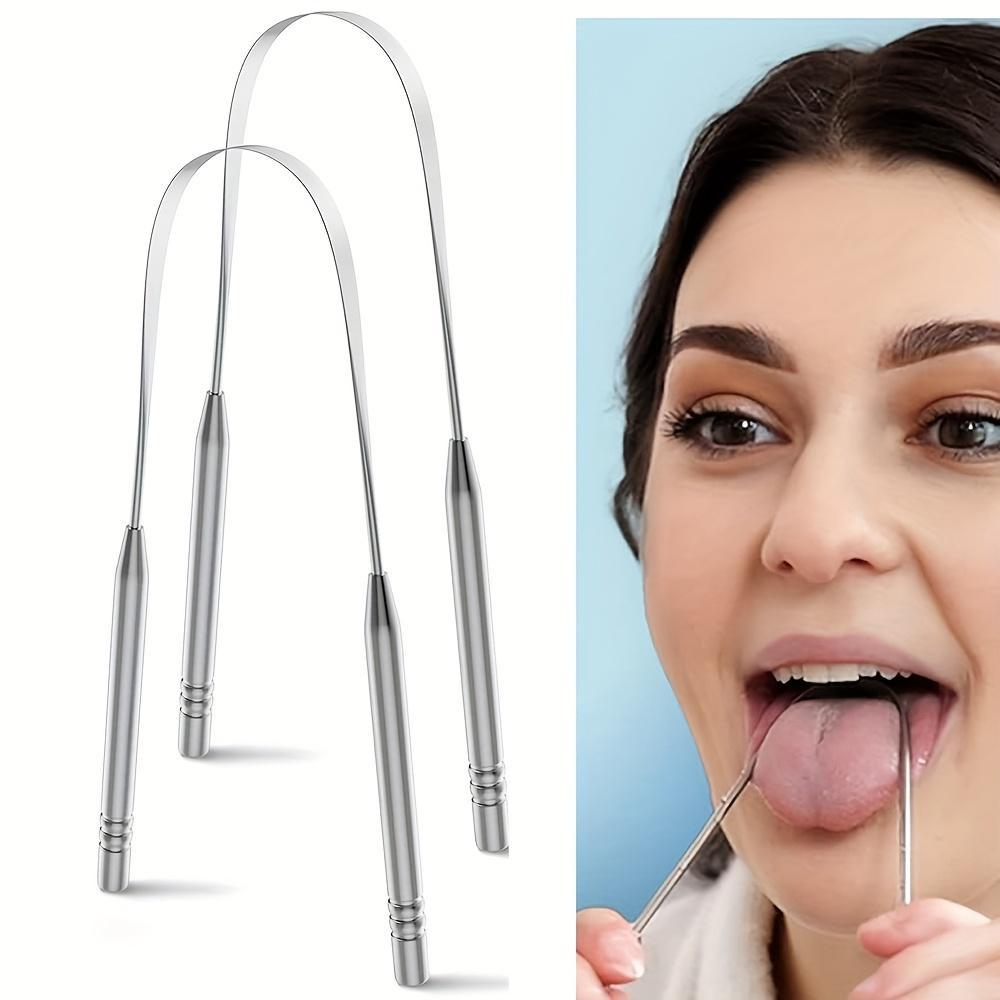 Raspador e Limpador de Língua Inox: Tira Mau Hálito e Saburra CuidadosPessoais Inox