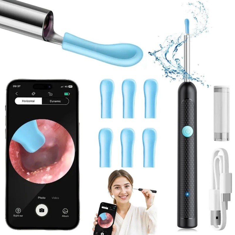 Novo Kit de Limpador de Ouvido Sem Fios Inteligente para iPhone e Android