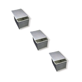 Kit Com 3 Formas Pra Pão De Forma 15x10x10cm Com Tampa Em Alumínio em Oferta na Shopee