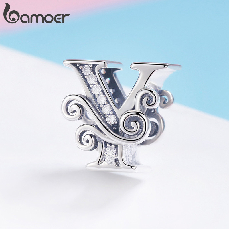 Bamoer Bead Letter Design Pingente DIY Pulseira Colar Acessórios Para Presentes Femininos · foto 2