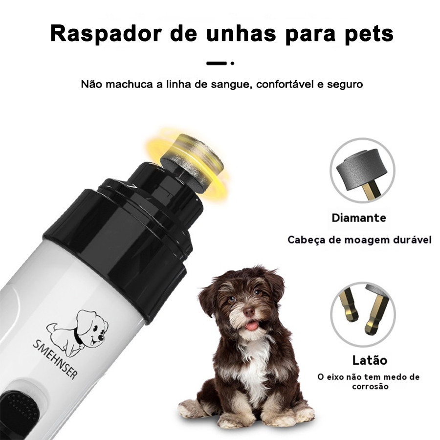 Aparador de Unhas de Pet Atualizado, 2 Velocidades Sem Fio Recarregável, Painless, Para Cães e Gatos de Todos os Portes
