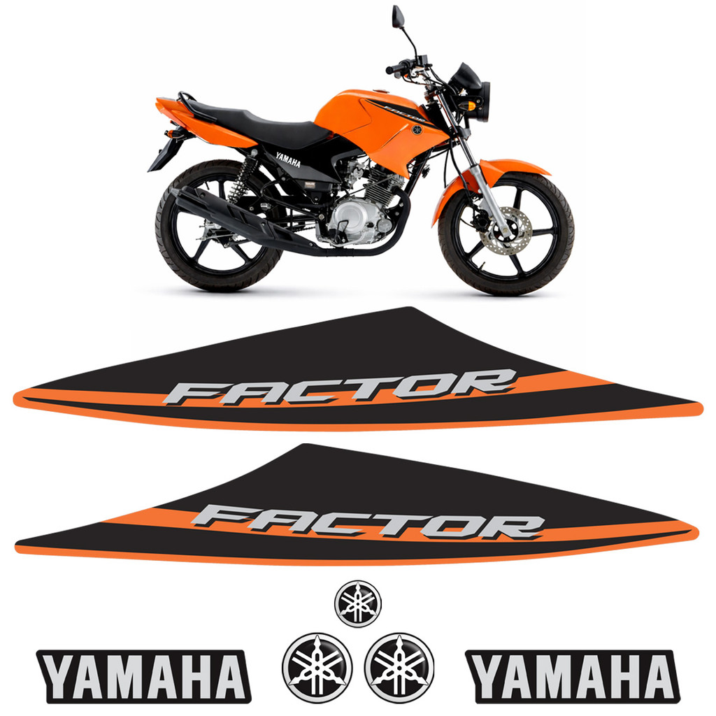 Adesivos Para Yamaha Factor 125 Ybr 2015/2016 Moto Laranja