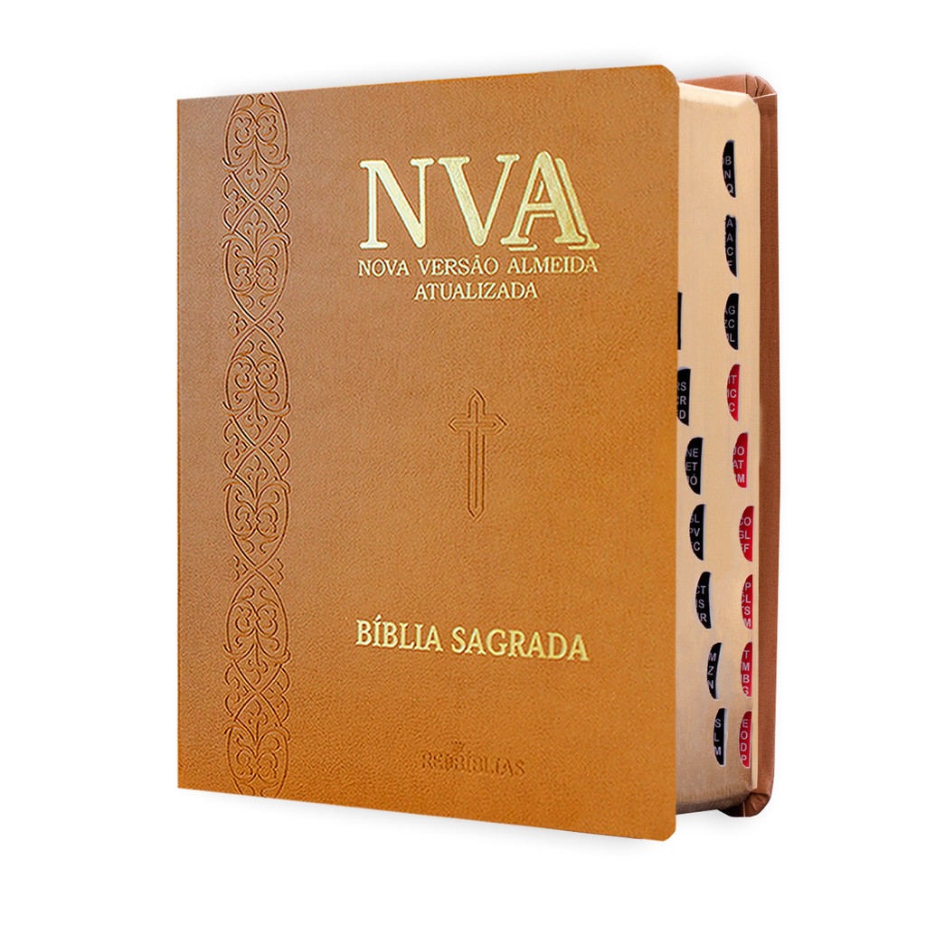 Bíblia Sagrada Capa PU Flexível Nova Versão Almeida Atualizada 2025 - Caramelo - com Índice e Fácil leitura em Oferta na Shopee