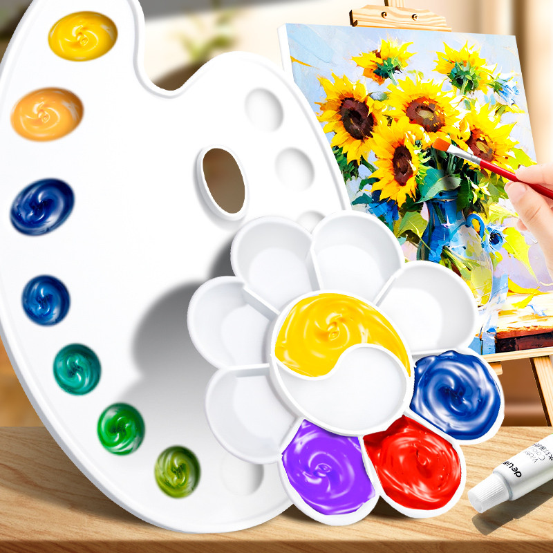 Paleta japonesa em forma de ameixa Paleta de pintura grande Paleta de pintura Alunos de arte Dedicado Crianças Guache Pi