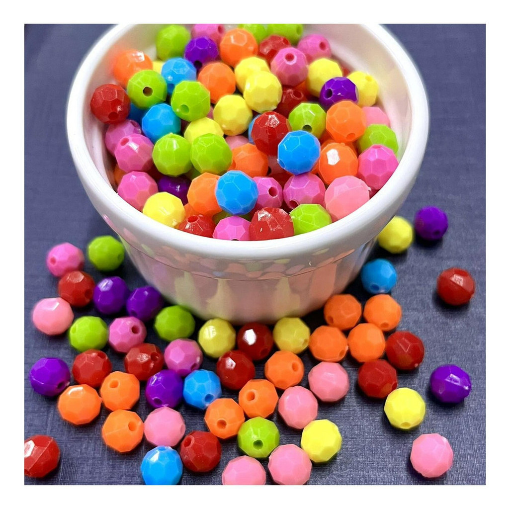 180 Pçs Miçangas 8mm Infantis Multicoloridas Para Crianças e Pulseiras