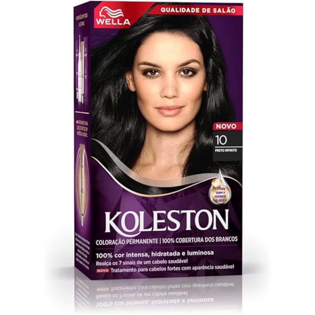 Kit Tintura Koleston 10 Preto Infinito em Oferta na Shopee