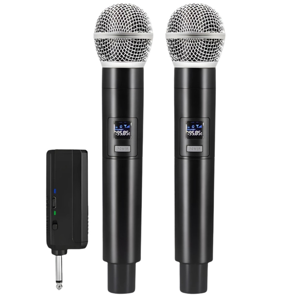 Microfone Sem Fio Duplo Alta Qualidade Sem Ruído Karaoke Igreja Treinamentos em Oferta na Shopee