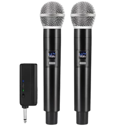Microfone Sem Fio Duplo Alta Qualidade Sem Ruído Karaoke Igreja Treinamentos