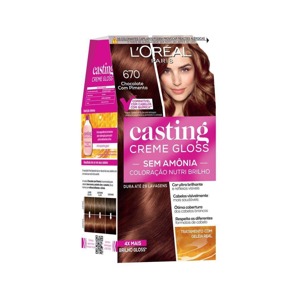 Tintura Casting Creme Gloss 670 Chocolate Com Pimenta em Oferta na Shopee