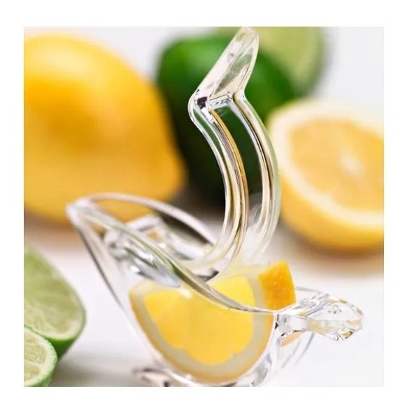 Espremedor de Limão Manual Acrílico Transparente Extrator de Suco Frutas Cozinha Prático