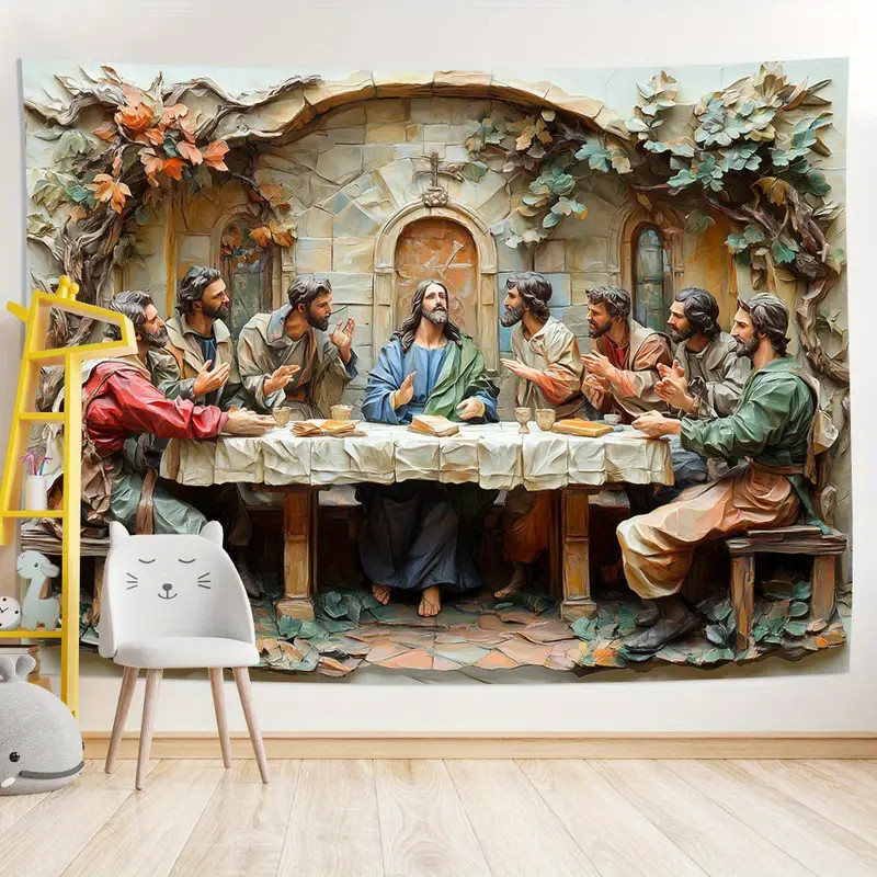 Quadro decorativo Decal de Última Ceia 3D: Um Presente Criativo para Casa, Escritório ou Decoração d