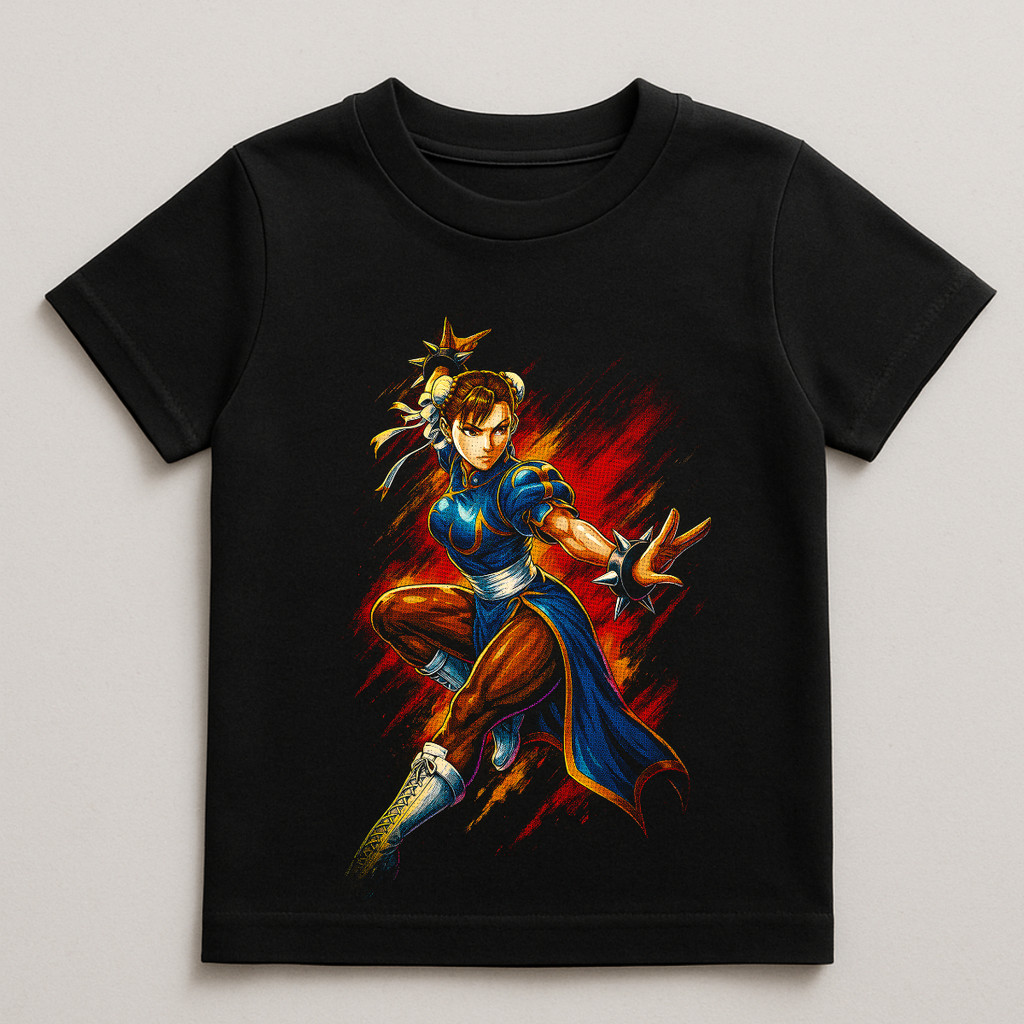 Camiseta Infantil Chun-li Jogo Street Fighter 100% Algodão