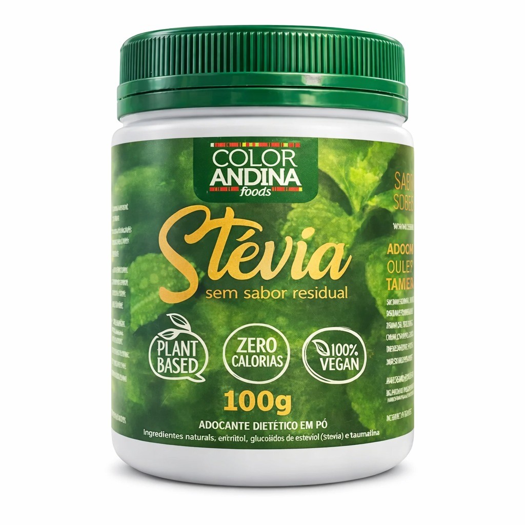 Adoçante STEVIA COLOR CRISTAL 100g Sem Sabor Residual Ou Retrogosto