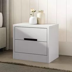 Mesa De Cabeceira Com 2 Gavetas Kappesberg Branco S822