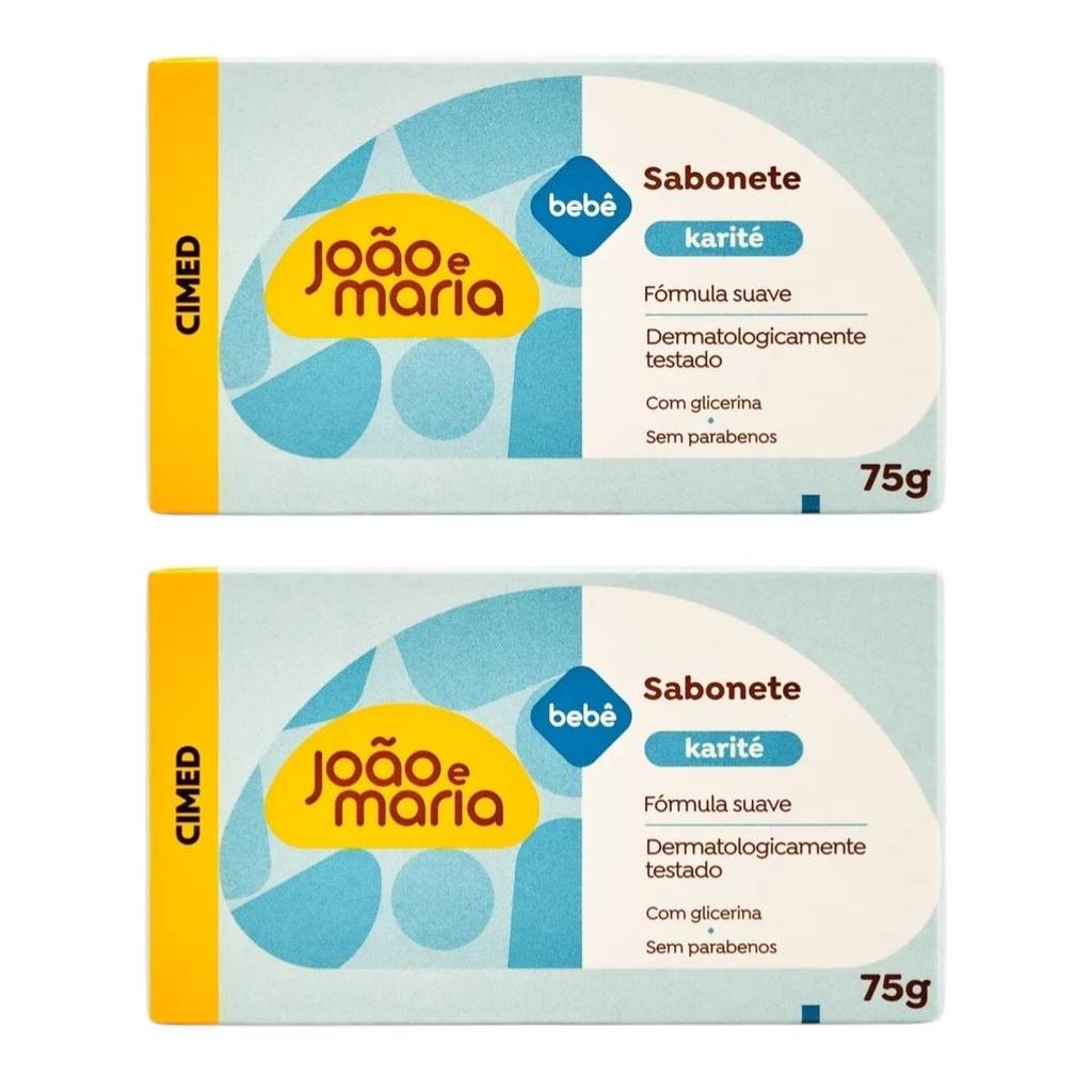 2Un Sabonete em Barra João e Maria Bebê Karité De 75g Cada
