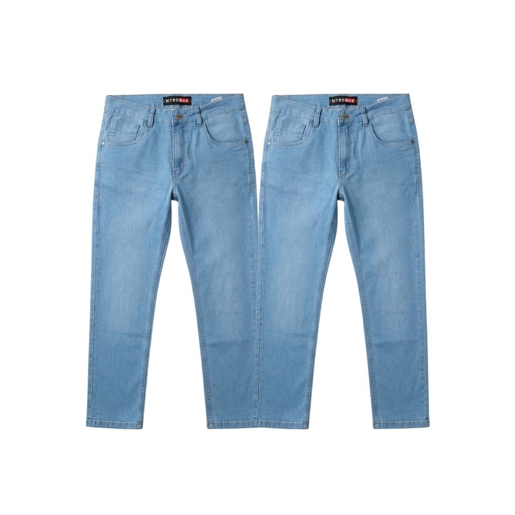 Kit 2 Calças Jeans Skinny Masculina Azul Claro Tamanhos 38 ao 46