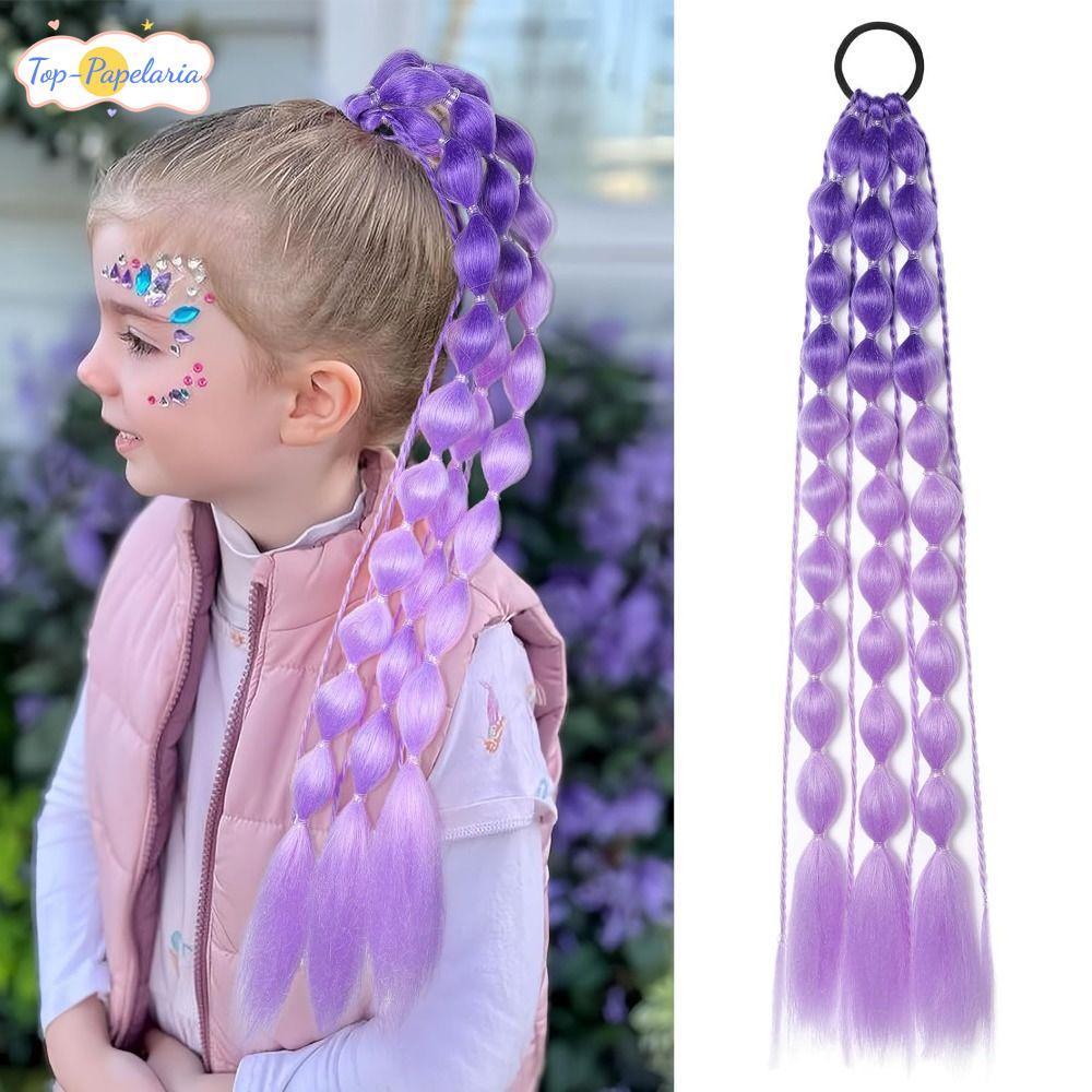 Extensões De Cabelo Coloridas Perfumadas , Leves Para Meninas Extensão De Rabo De Cavalo Bolha EDC Festival Rave Kids