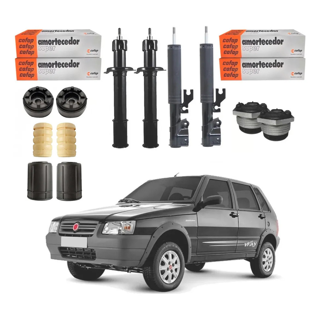 Kit Amortecedores Dianteiro Traseiro Cofap Uno Way 1.0 08/13