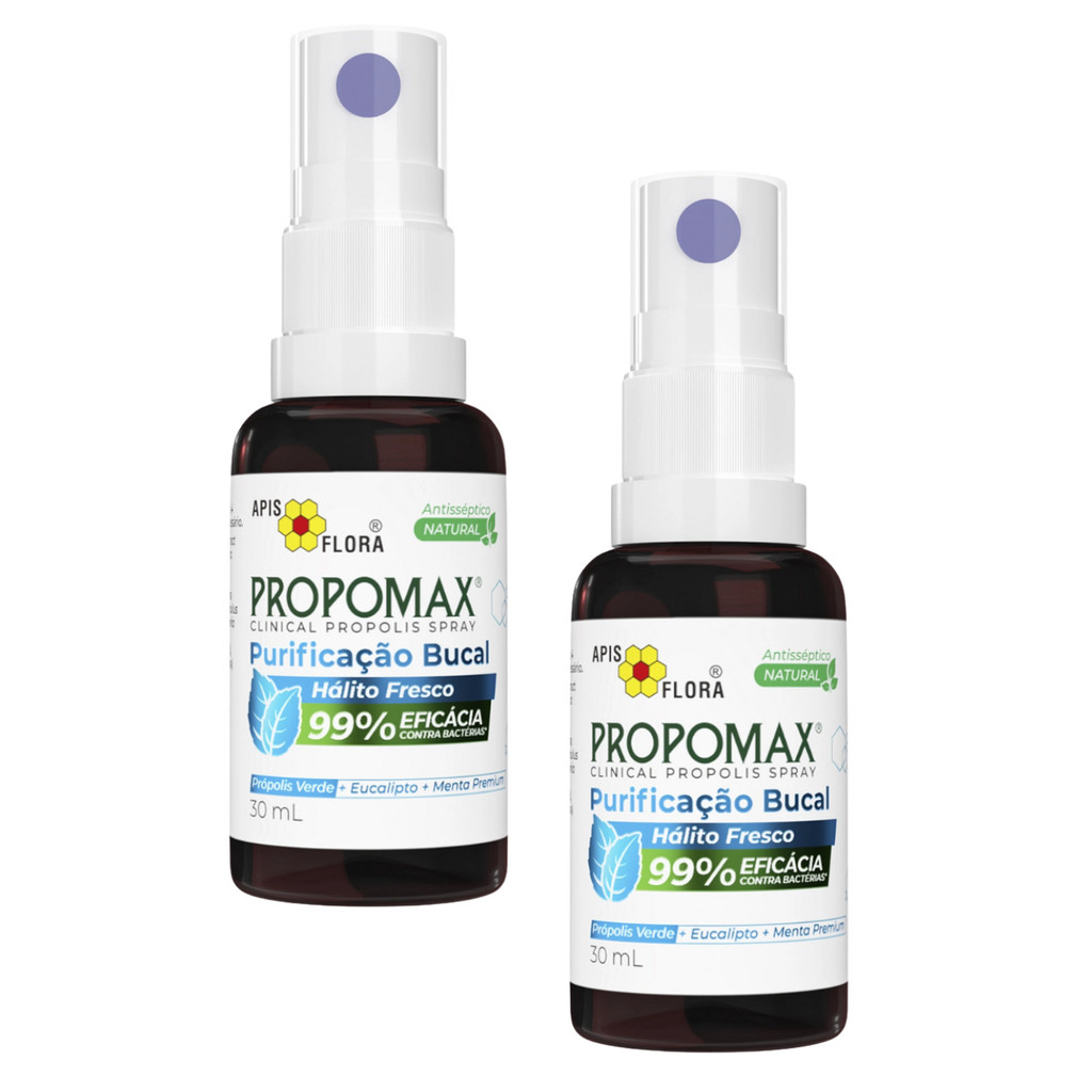 Kit com 2 Propomax Clinical Spray Purificação Bucal (Hálito) 30ml- Apis Flora