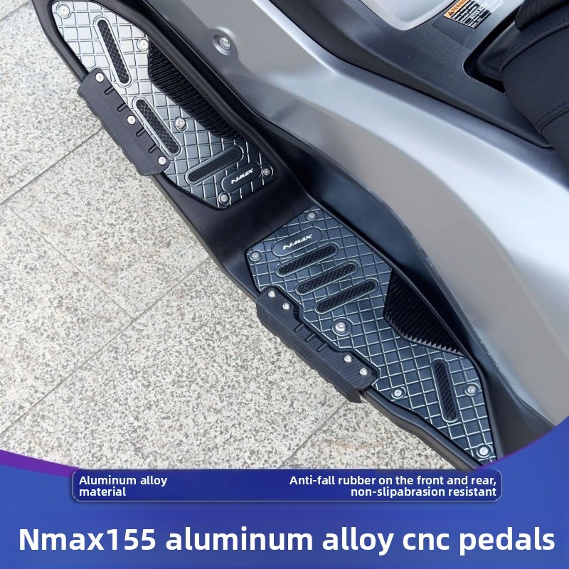 Yamaha NMAX155 CNC 2025-2026 Apoios Para Os Pés De Alumínio Almofada Antiderrapante