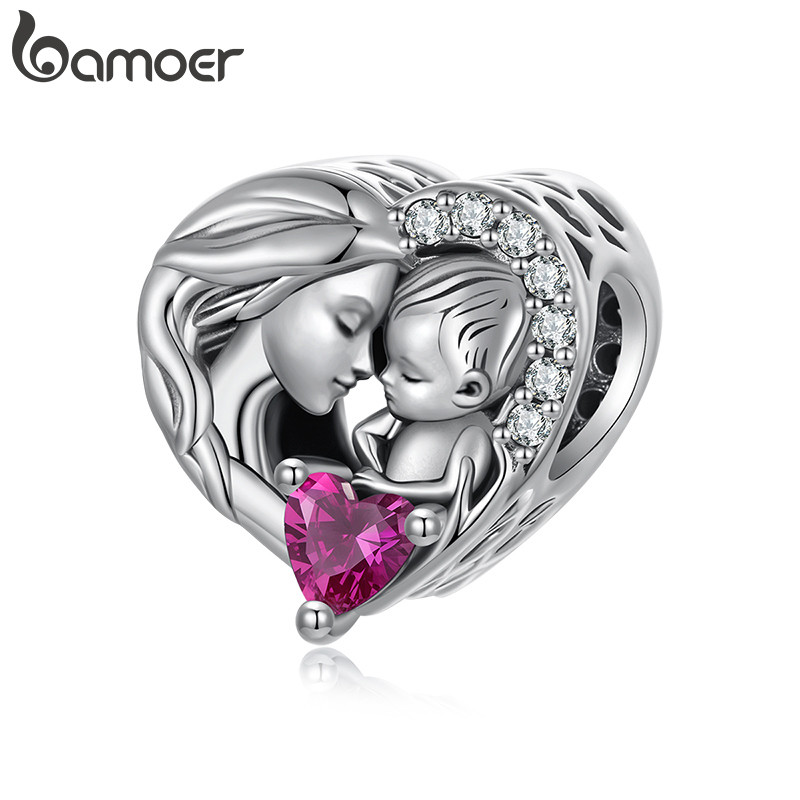 Bamoer Charme Mãe E Filho Família Pingente DIY Pulseira Acessórios Para Presentes Femininos