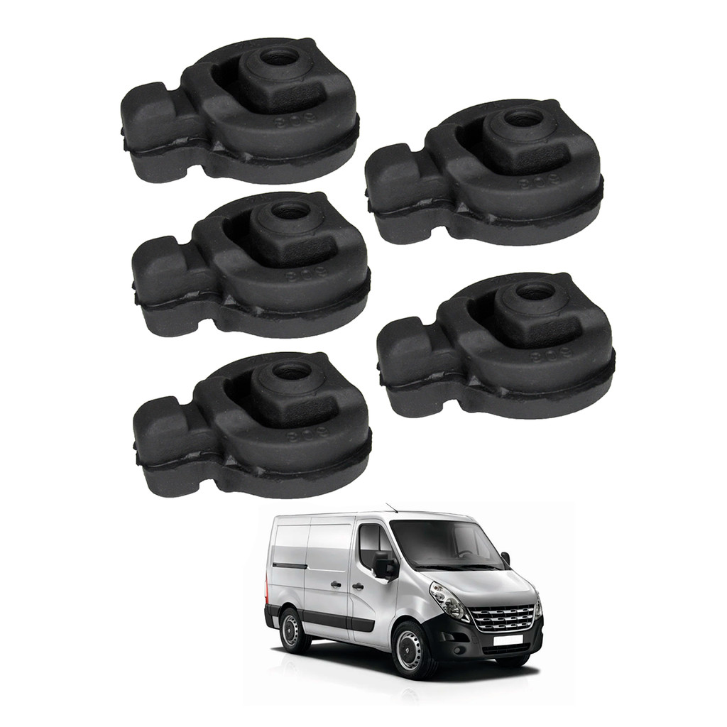 Kit 5 Coxim Borracha Escapamento Renault Master Clio Scenic Megane Durável